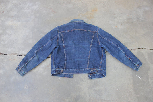 Vintage 1960's Big E Levi's Type III Troy Blanket Lined Denim Trucker Jacket - La Lovely Vintage