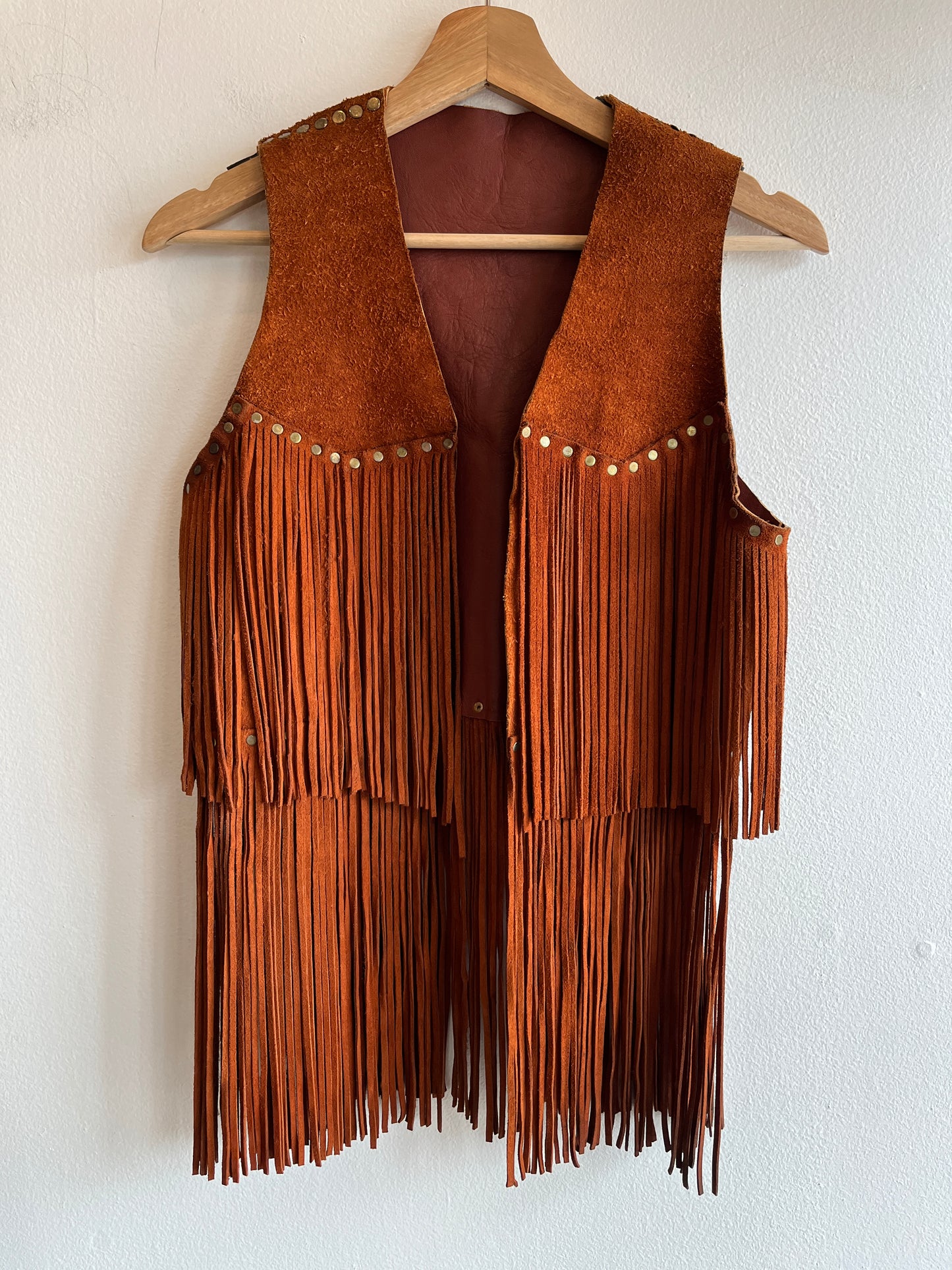 Vintage 1960’s Riveted Fringe Suede Vest