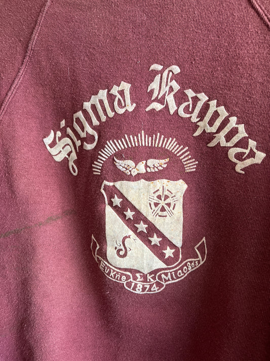 Vintage 1950’s Sigma Kappa Flock Printed Sweatshirt - La Lovely Vintage