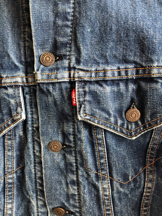 Vintage 1960's Big E Levi's Type III Troy Blanket Lined Denim Trucker Jacket - La Lovely Vintage
