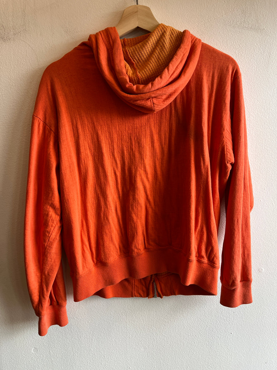 Retro Striped Sleeve Zip Sweatshirt