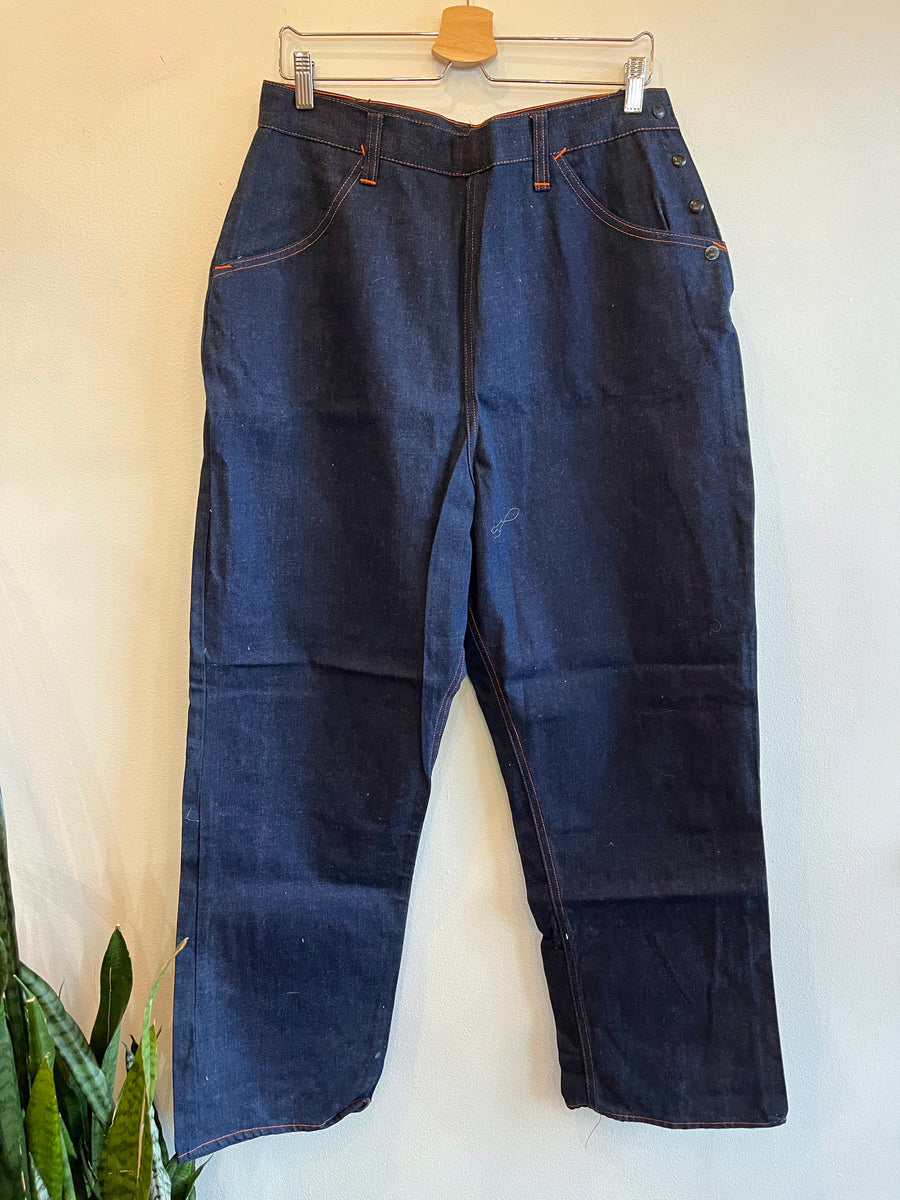 Vintage 1940’s “Tootles” Deadstock Side-Snap Denim Jeans