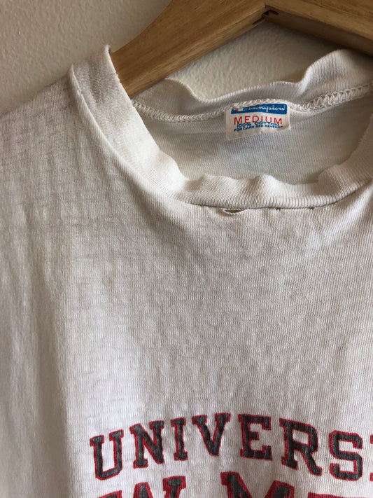 Vintage 1970’s University of New Mexico Champion “Blue Bar” T-Shirt - La Lovely Vintage