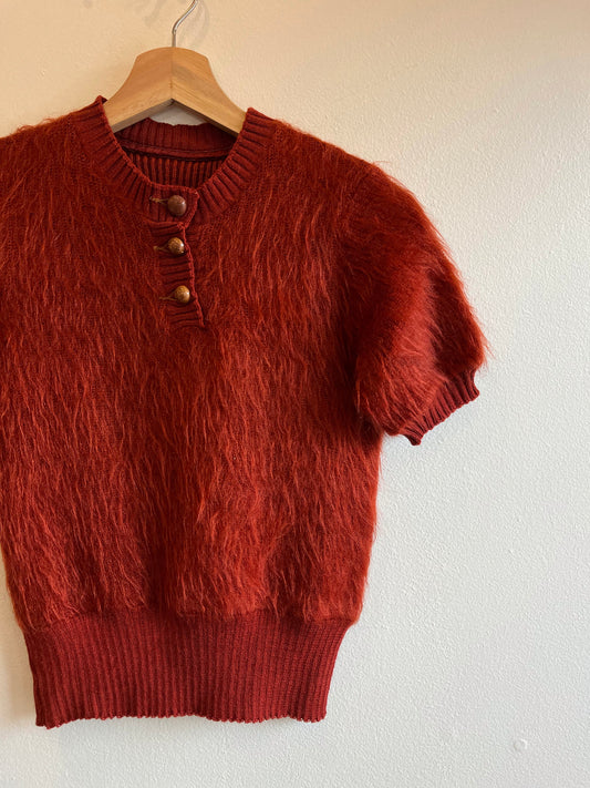 Vintage 1930’s Mohair Short Sleeve Sweater
