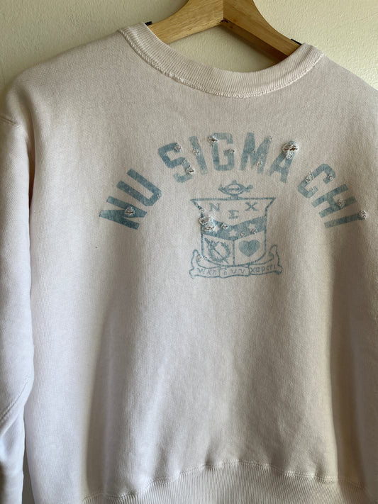 Vintage 1950’s Champion “Running Man” Nu Sigma Chi Sweatshirt