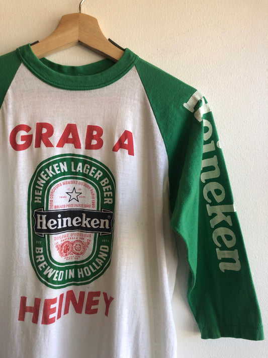 Vintage 1970’s Heineken Beer 3/4 Sleeve Shirt - La Lovely Vintage