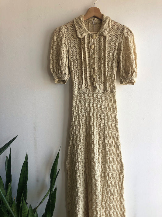 Vintage 1950’s Knitted Cotton Dress - La Lovely Vintage