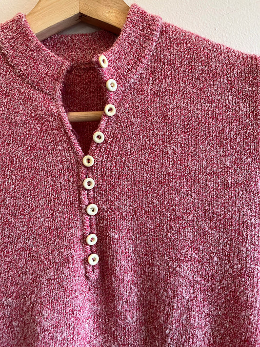 Vintage 1930’s Red “Salt and Pepper” Knit Sweater