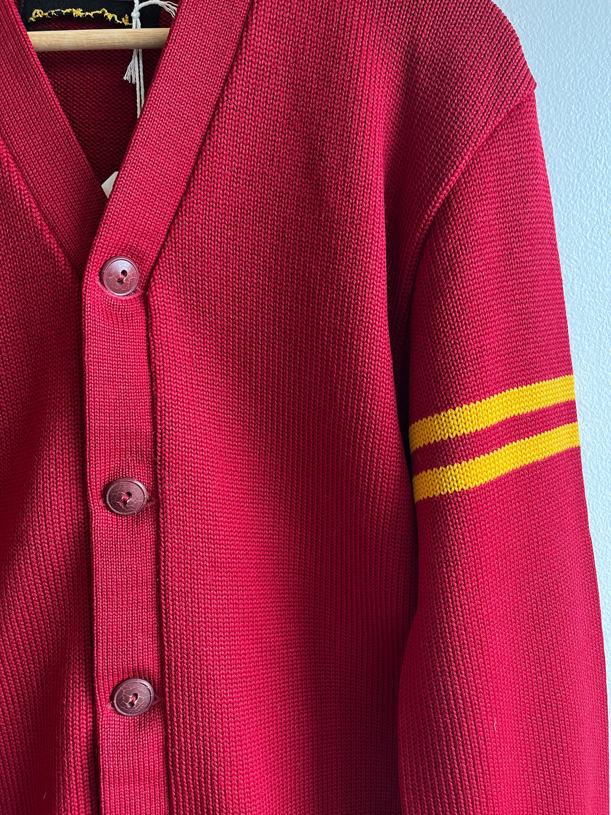 Vintage 1950’s Red and Yellow Varsity Cardigan - La Lovely Vintage