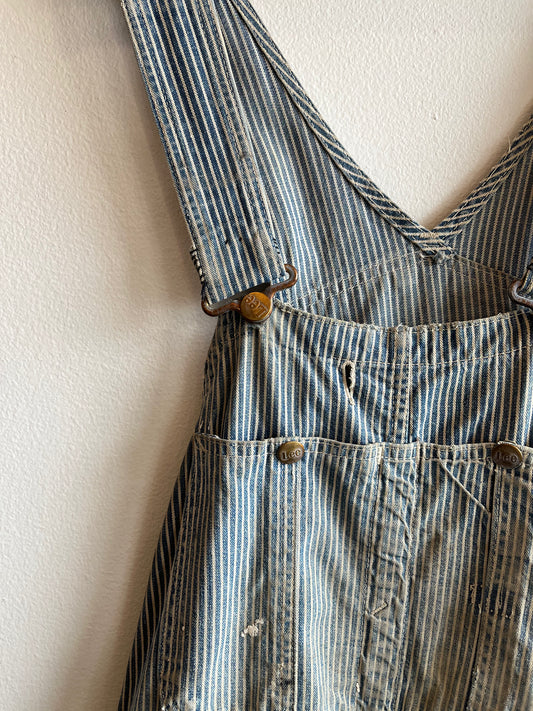 Vintage 1960’s Lee Hickory Stripe Denim Overalls - La Lovely Vintage