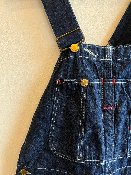 Vintage 1950’s Union Made Darkwash Denim Lowback Overalls - La Lovely Vintage