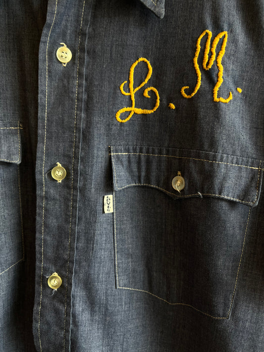 Vintage 1970’s Levi’s Embroidered Chambray shirt