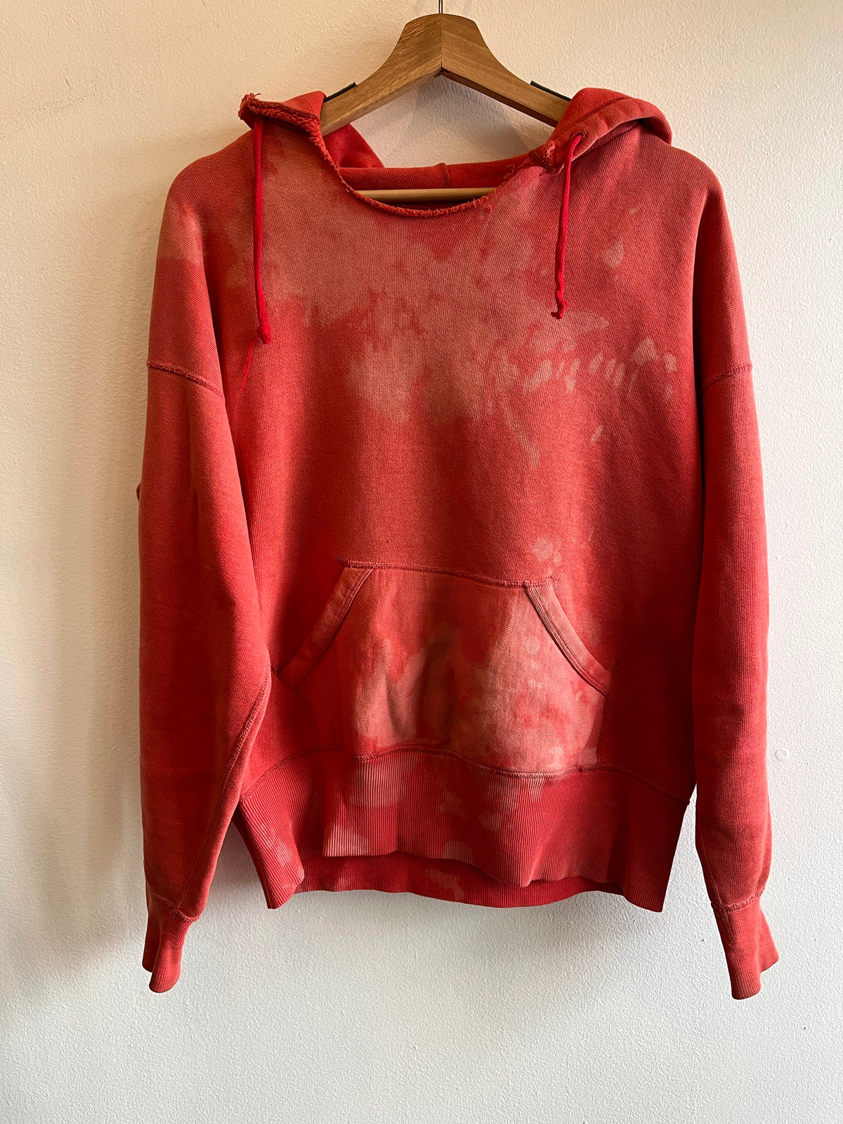 Vintage 1950’s Sunfaded Red Hooded Sweatshirt - La Lovely Vintage