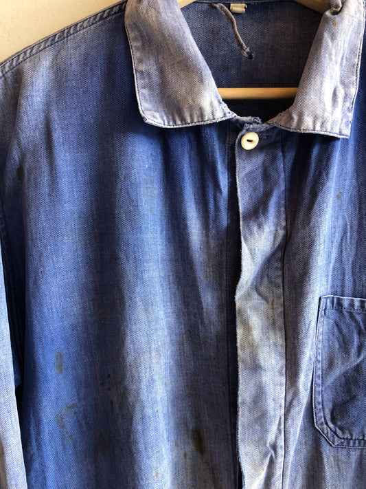 Vintage 1960’s Sun-Faded French Chore Coat - La Lovely Vintage