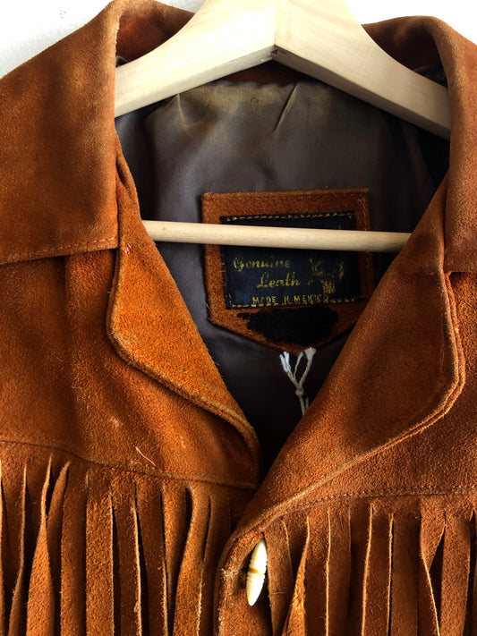 Vintage 1970’s Burnt Orange Suede Fringe Jacket - La Lovely Vintage