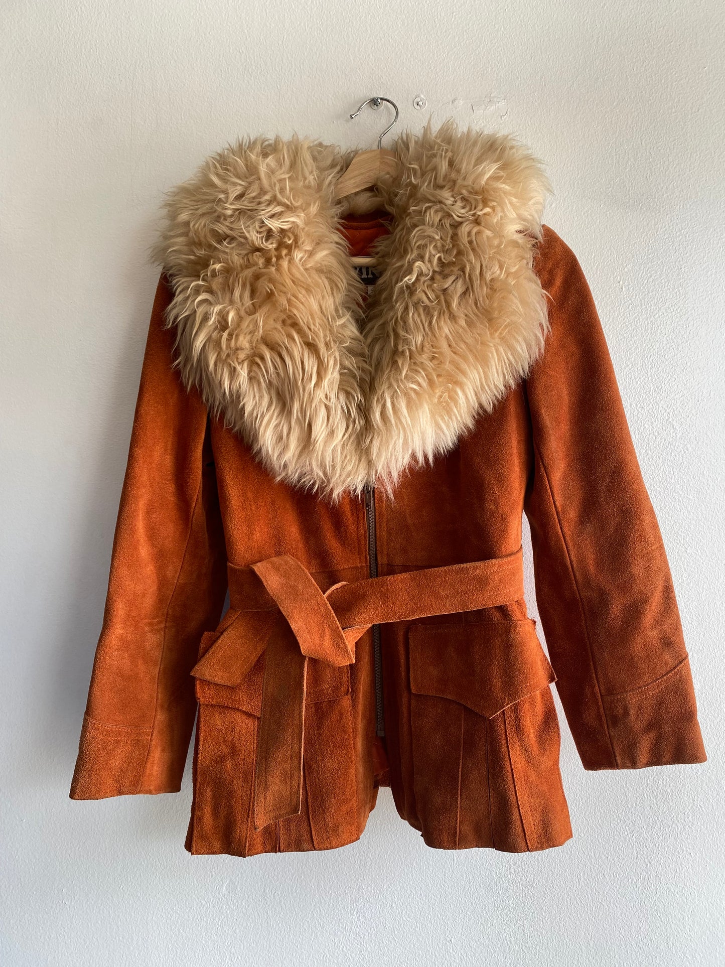Vintage 70's Burnt Orange Suede Penny Lane Coat