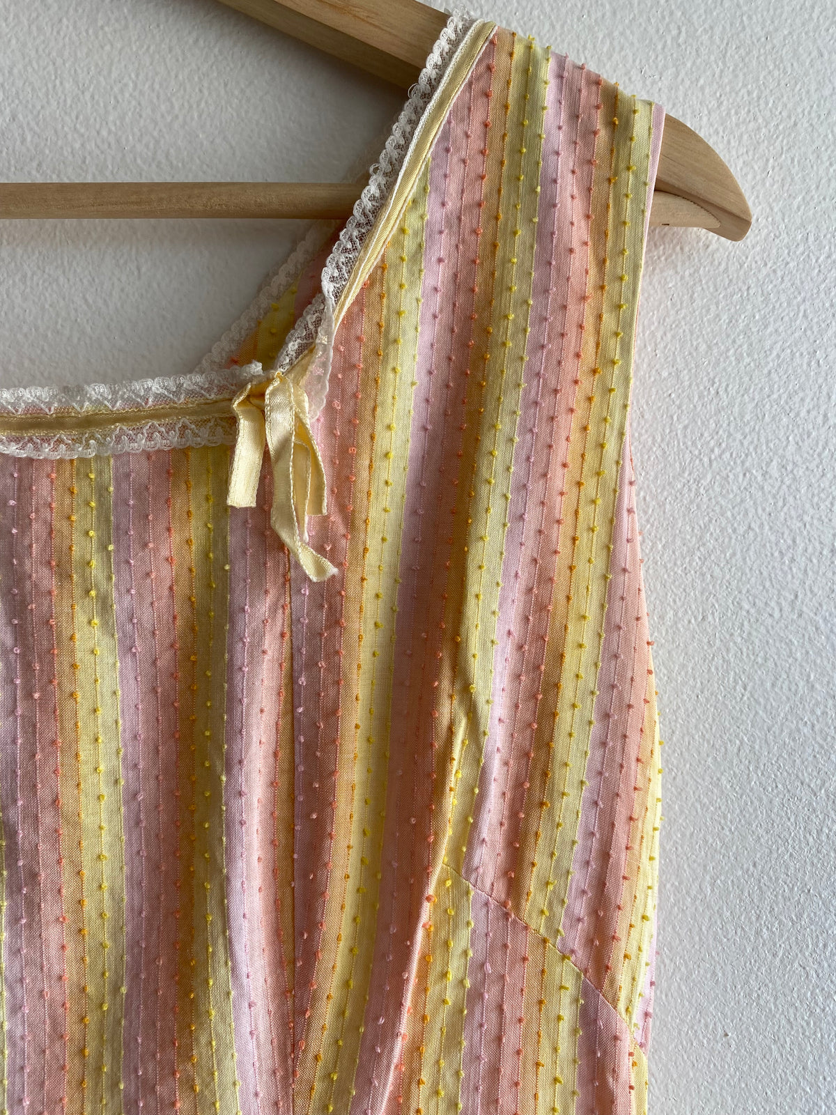 Vintage 40s/50s pinktone striped dropwaist dress - La Lovely Vintage 