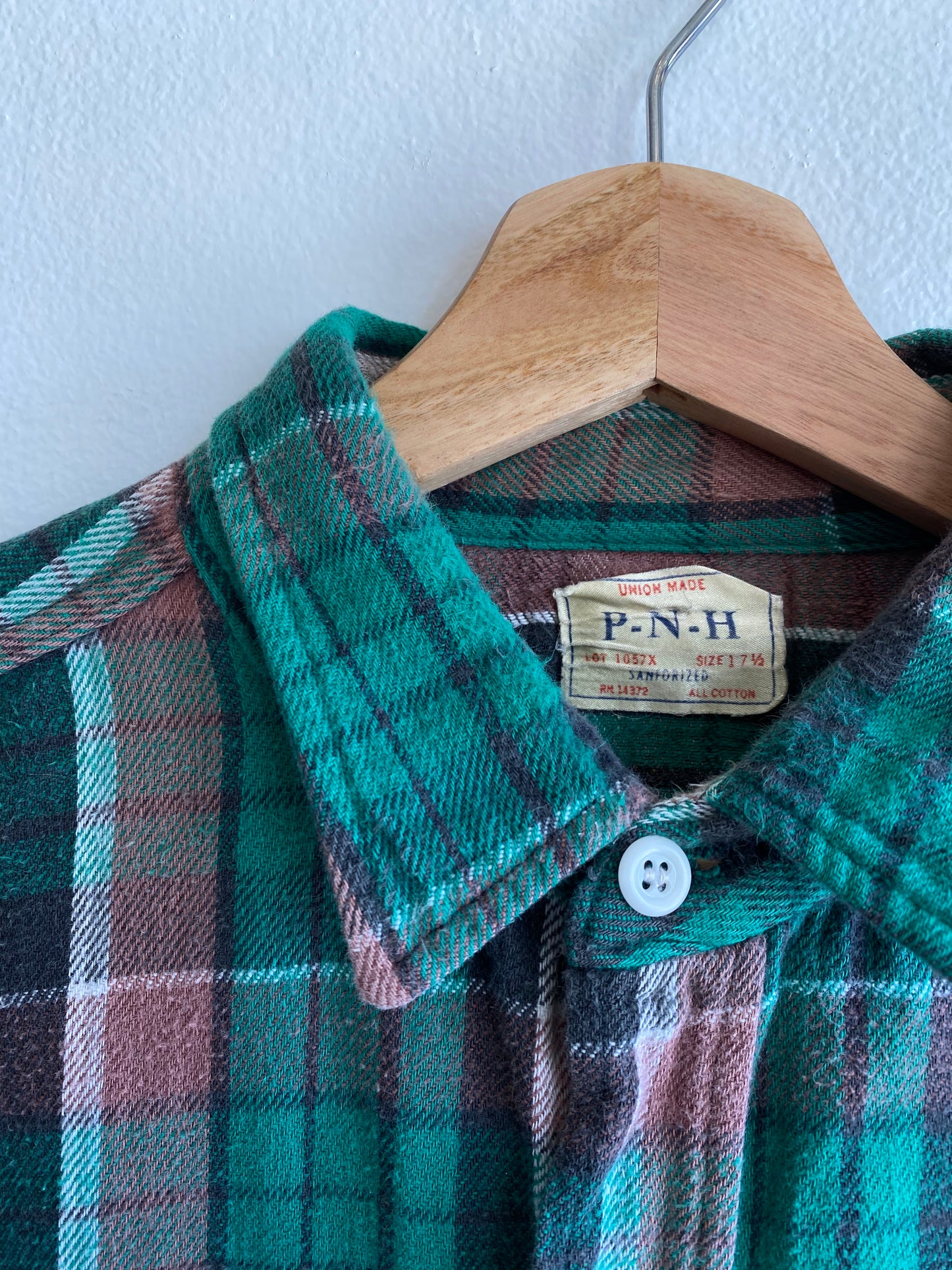 Vintage 1950’s P-N-H Cotton Flannel Button-Up Shirt