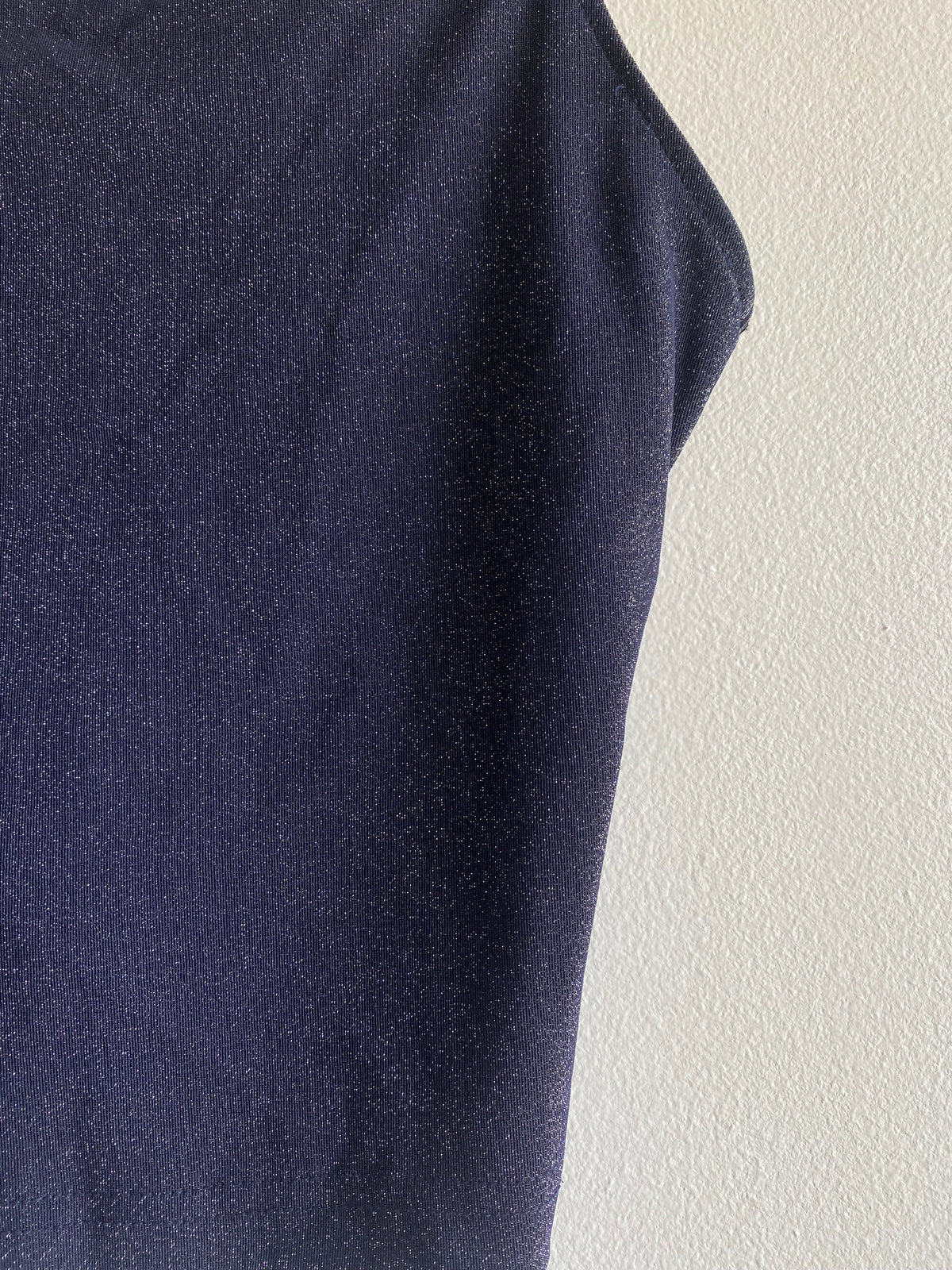 Vintage Y2K City Triangles Navy Glitter Tie Back Top