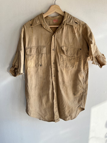 Vintage 1950’s Hercules Thrashed Button-Up Work Shirt