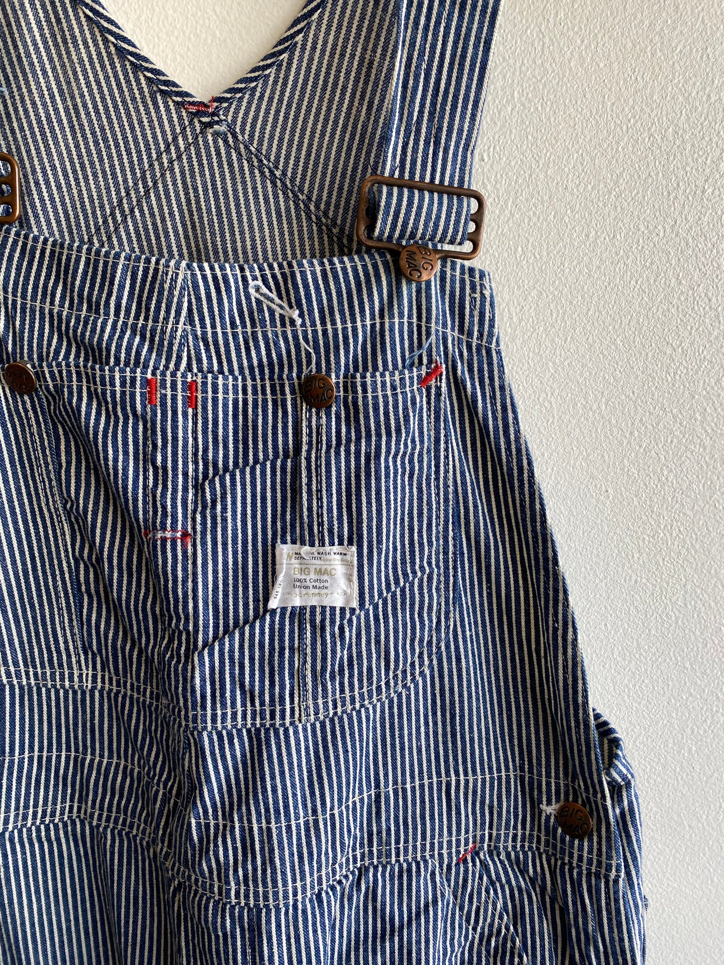 Vintage 1960/70’s Big Mac Hickory Stripe Denim Overalls - La Lovely Vintage 