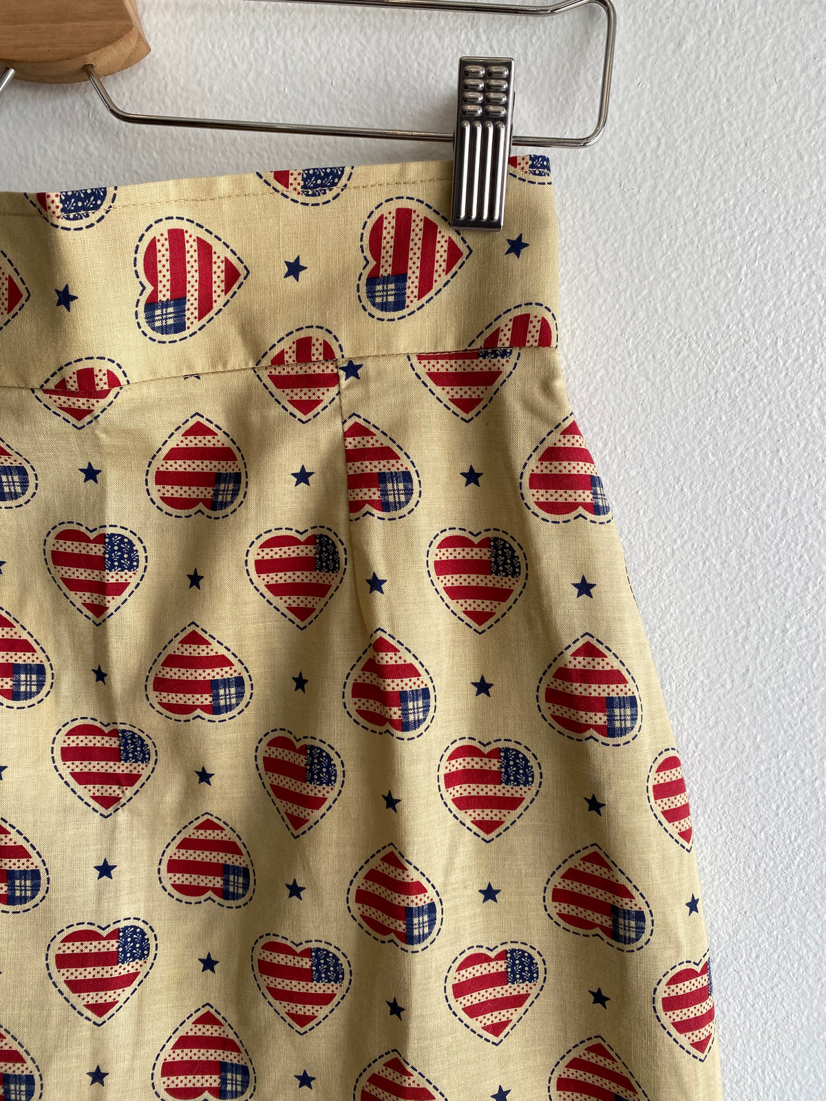 Vintage 1980’s Flags and Hearts Midi Skirt - La Lovely Vintage 
