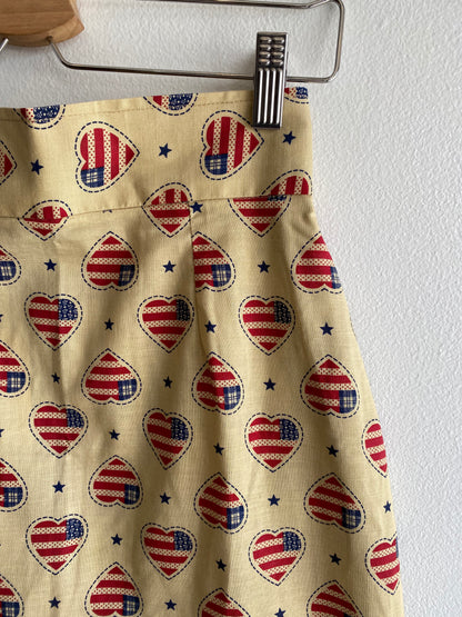 Vintage 1980’s Flags and Hearts Midi Skirt - La Lovely Vintage 
