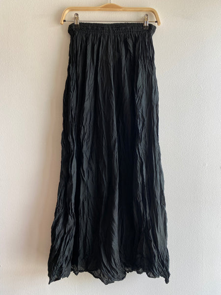 Vintage 90's Black Cotton Maxi Skirt