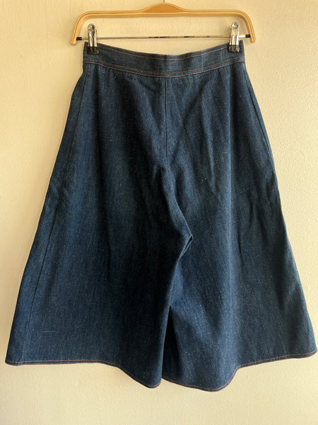 Vintage 1970’s Wide Leg Denim Culotte Shorts