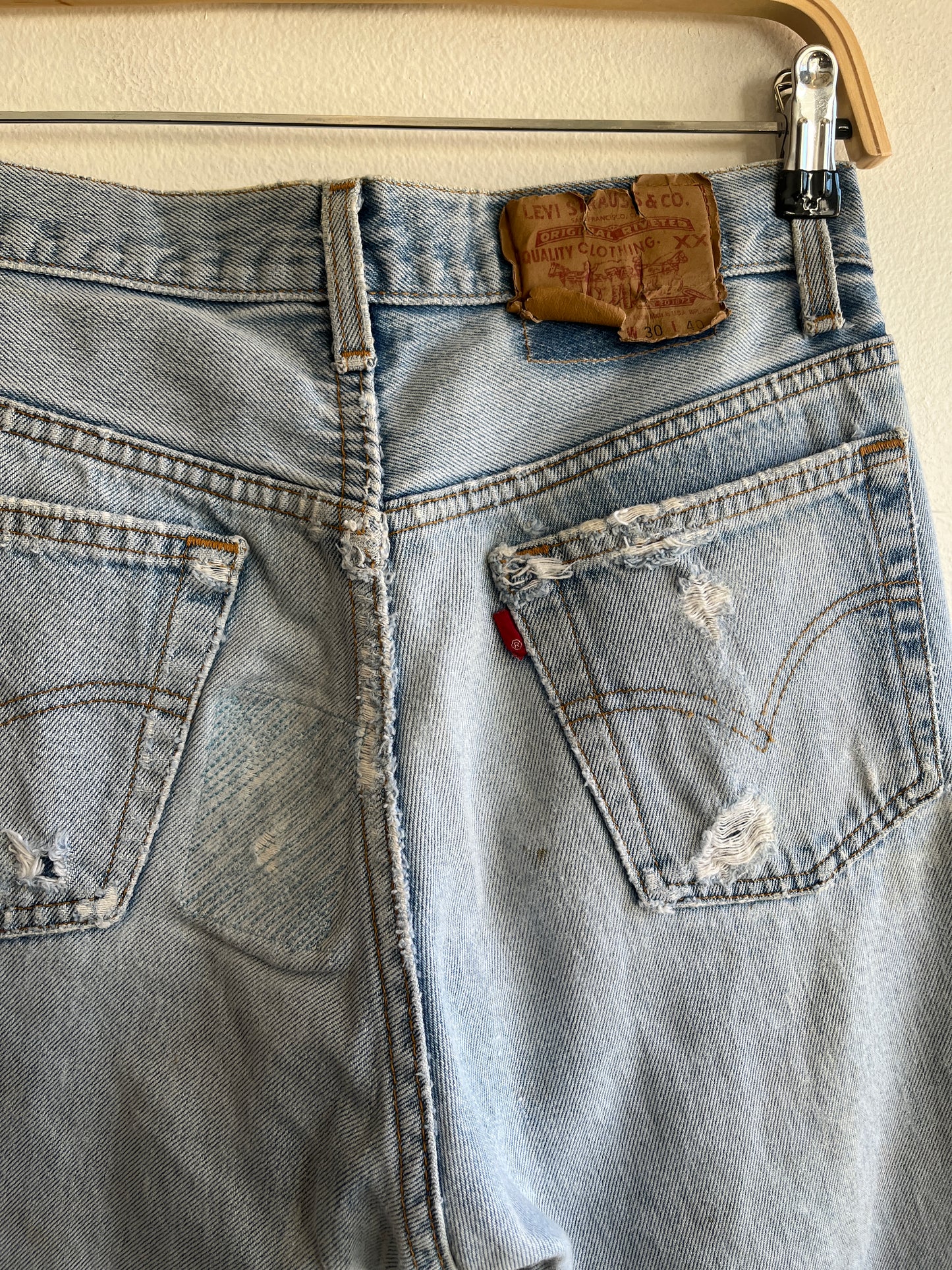 Vintage 1990’s Levis Thrashed 501 Denim Jeans