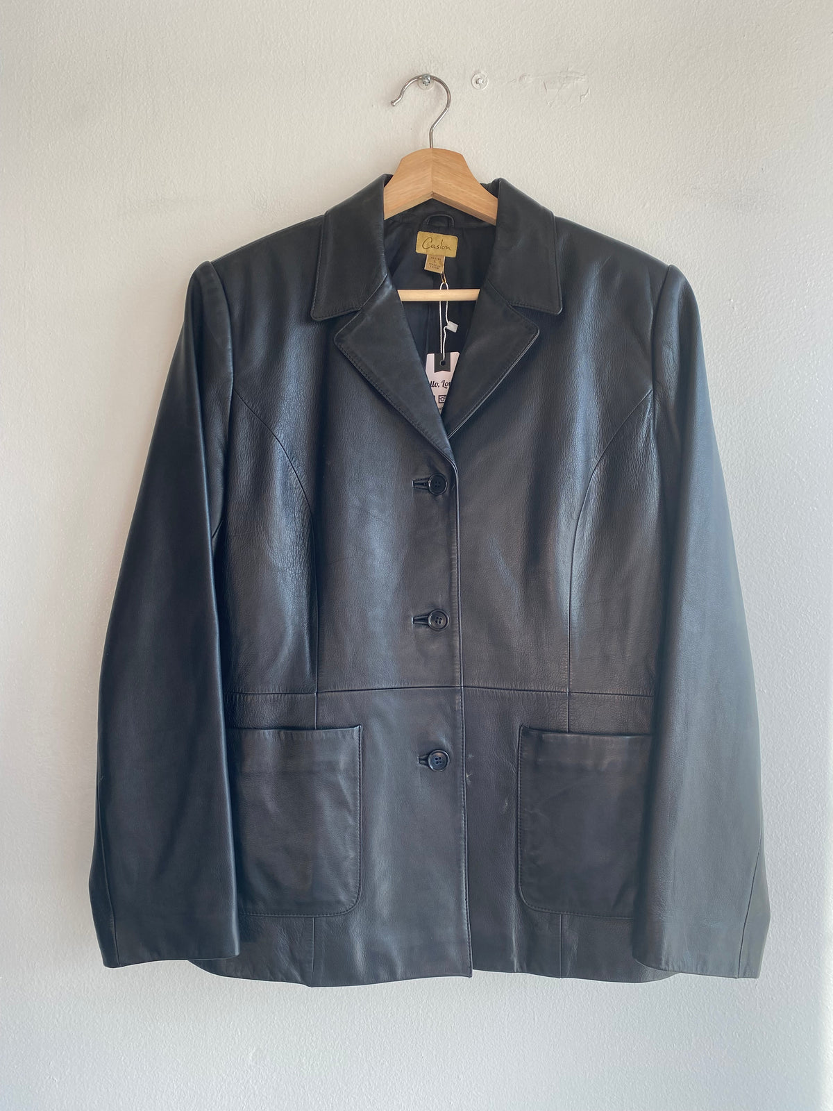 Vintage 1990’s Caslon Black Leather Blazer Jacket
