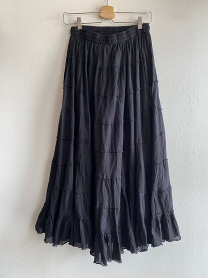 Vintage Jackpot 1990's Black Cotton Maxi Skirt