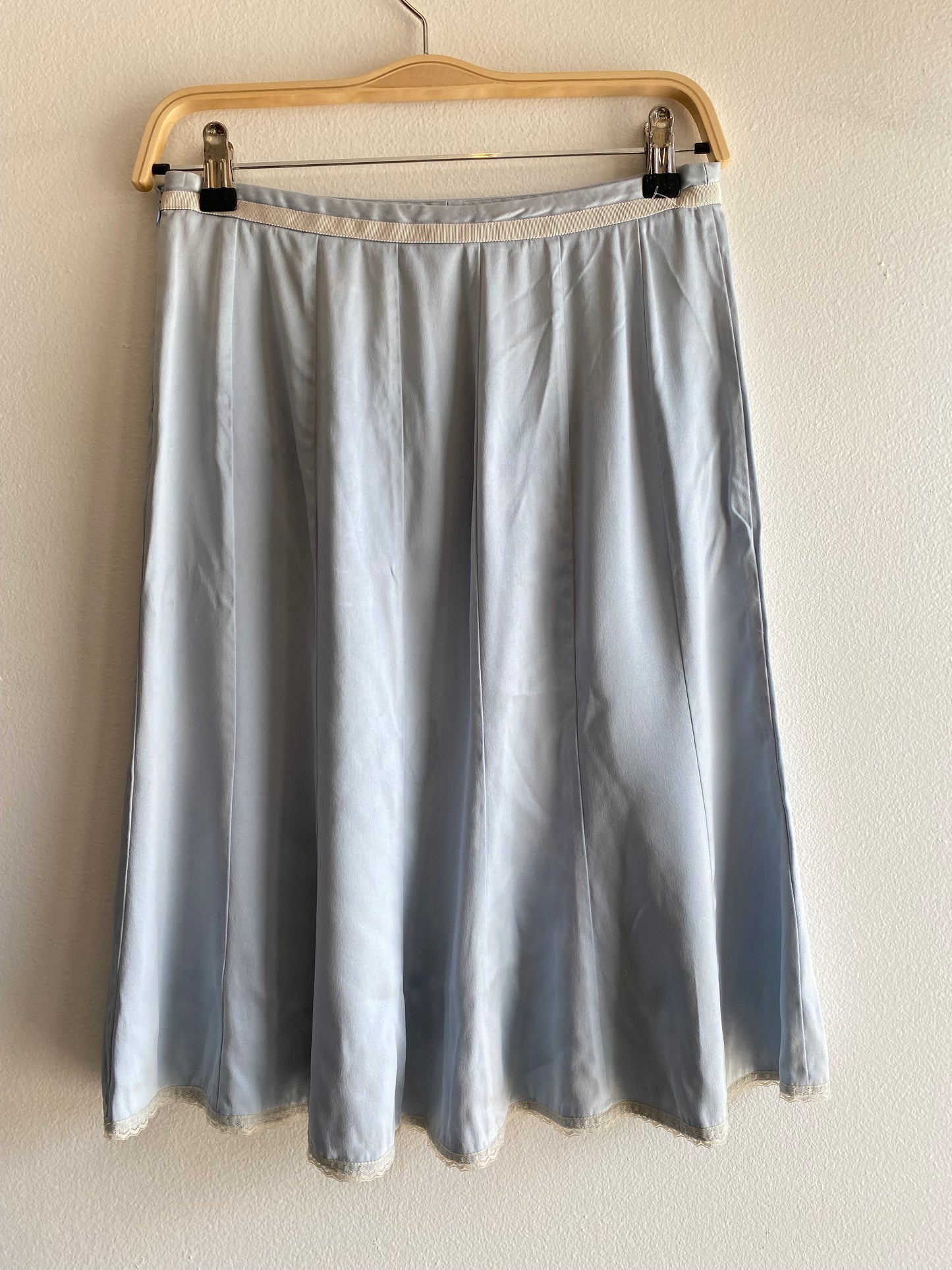 Vintage Y2K baby blue silk midi skirt - La Lovely Vintage 