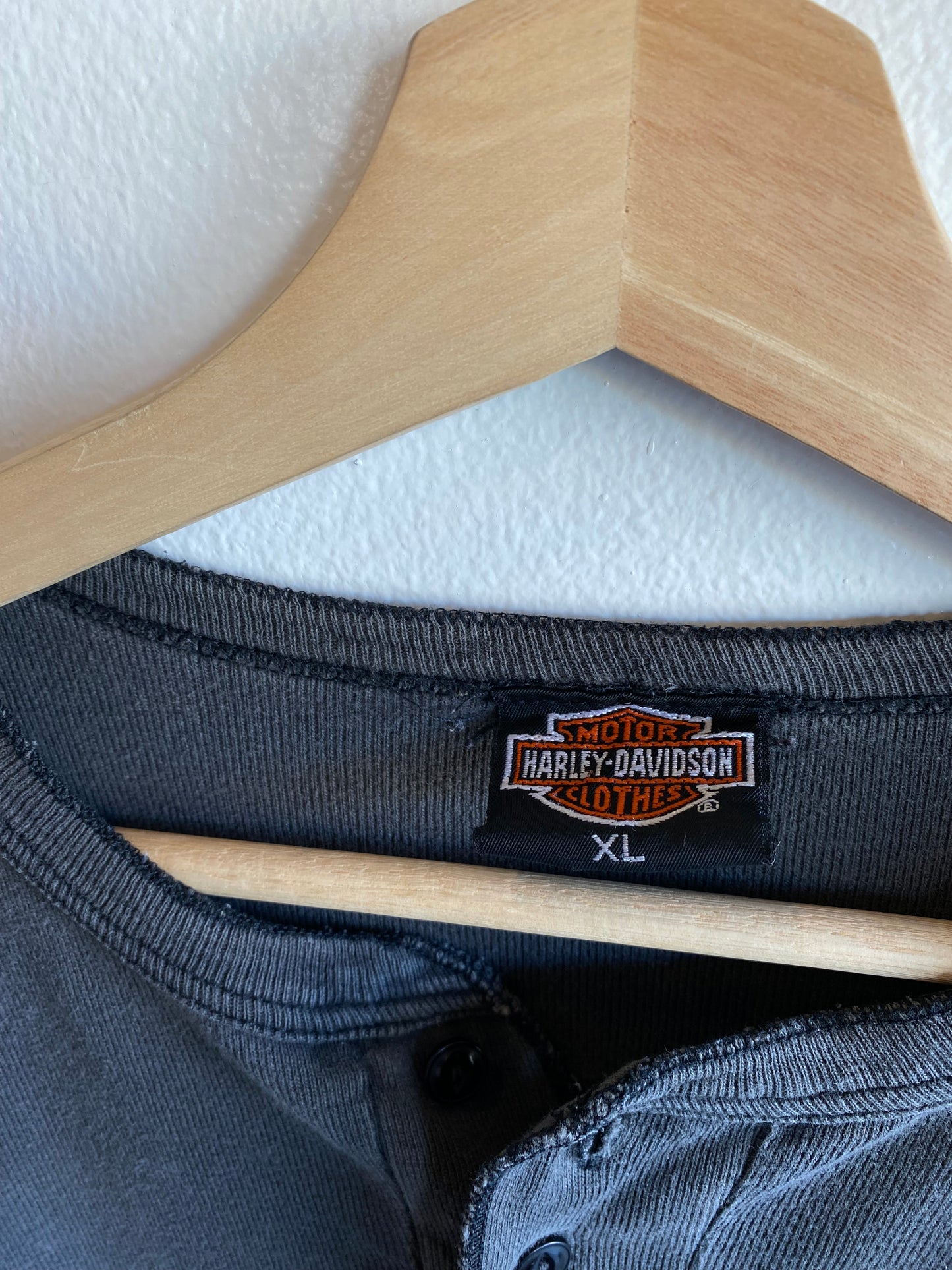 Vintage 1980’s Harley Davidson Cropped Thermal Shirt