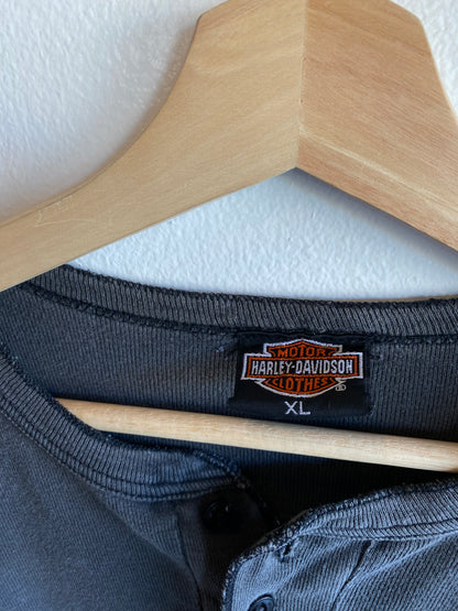 Vintage 1980’s Harley Davidson Cropped Thermal Shirt