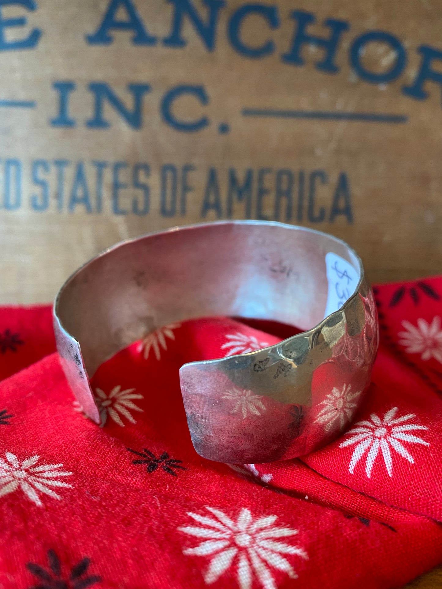 Vintage Hammered Sterling Silver Cuff