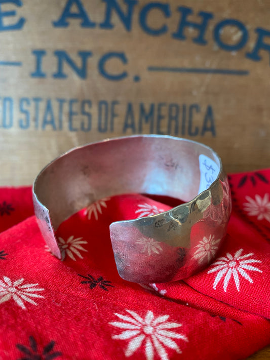 Vintage Hammered Sterling Silver Cuff