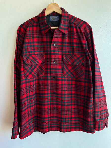 Vintage 1960’s Pendleton Loop Collar Button-Up Flannel Shirt - La Lovely Vintage 