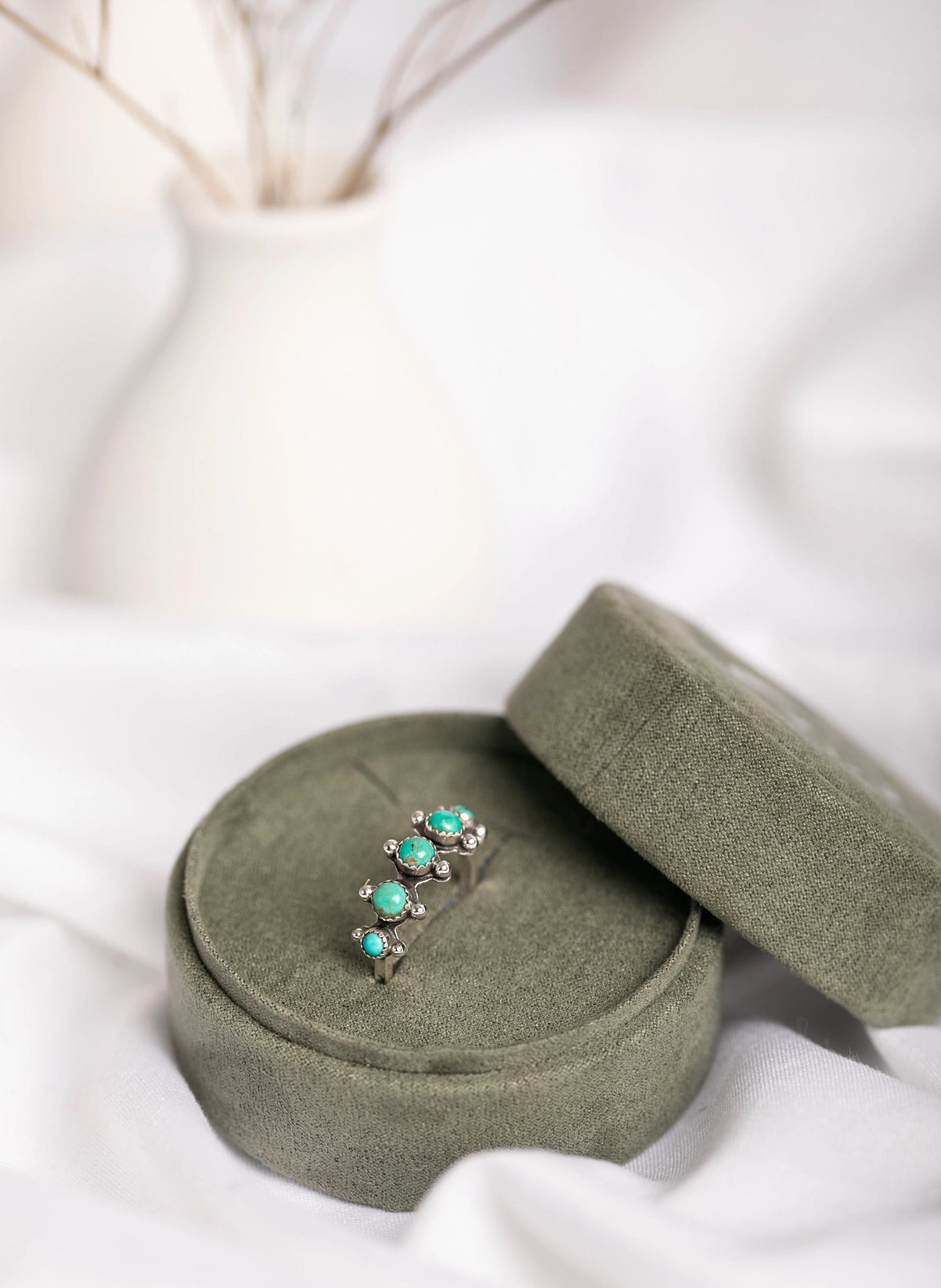 Moxie Maine - Multi-Stone Turquoise Horizontal Ring .925 Sterling Silver
