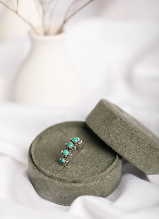 Moxie Maine - Multi-Stone Turquoise Horizontal Ring .925 Sterling Silver