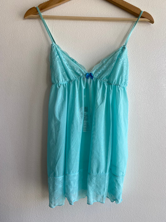 Vintage Y2K Victoria's Secret Teal Mesh Cami