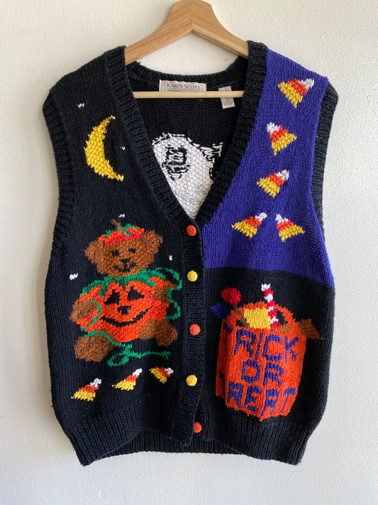 Vintage 1980’s Halloween Novelty Knit Sweater Vest