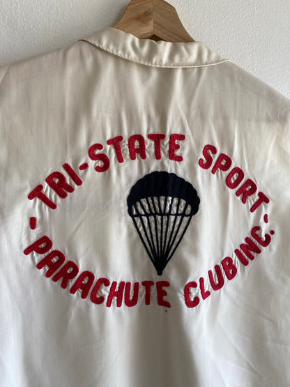 Vintage 1950/60’s “Tri-State Sport Parachute Club” Sleeveless Button-Up Shirt