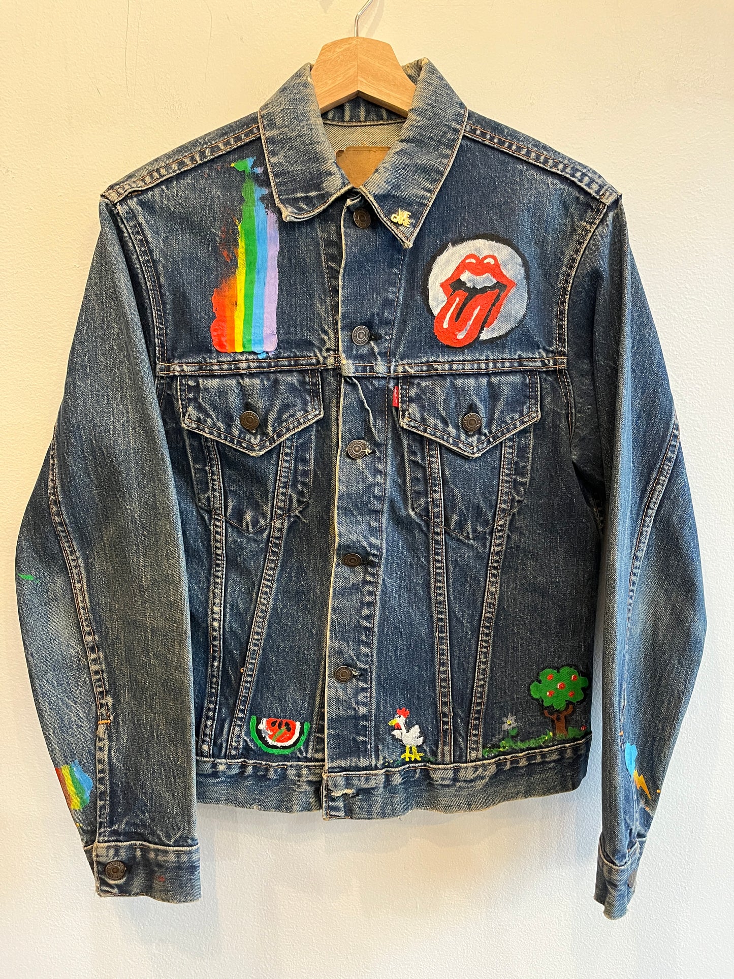 Vintage 1960/70’s Levi’s “Big E” Painted Denim Trucker Jacket