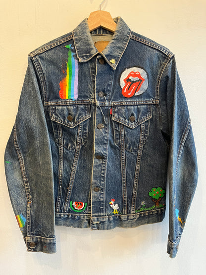 Vintage 1960/70’s Levi’s “Big E” Painted Denim Trucker Jacket