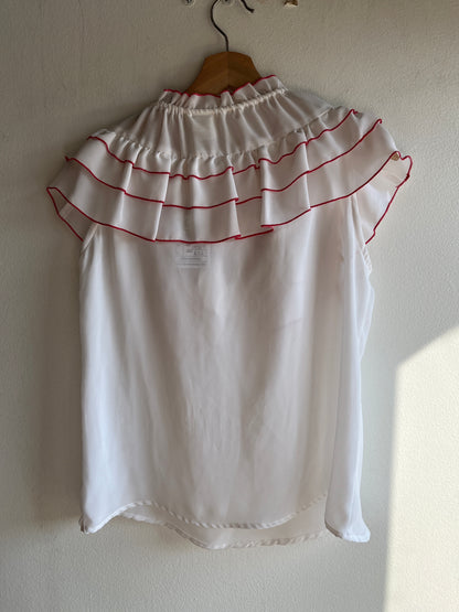 Vintage 1970’s Sleeveless Ruffled Blouse - La Lovely Vintage 