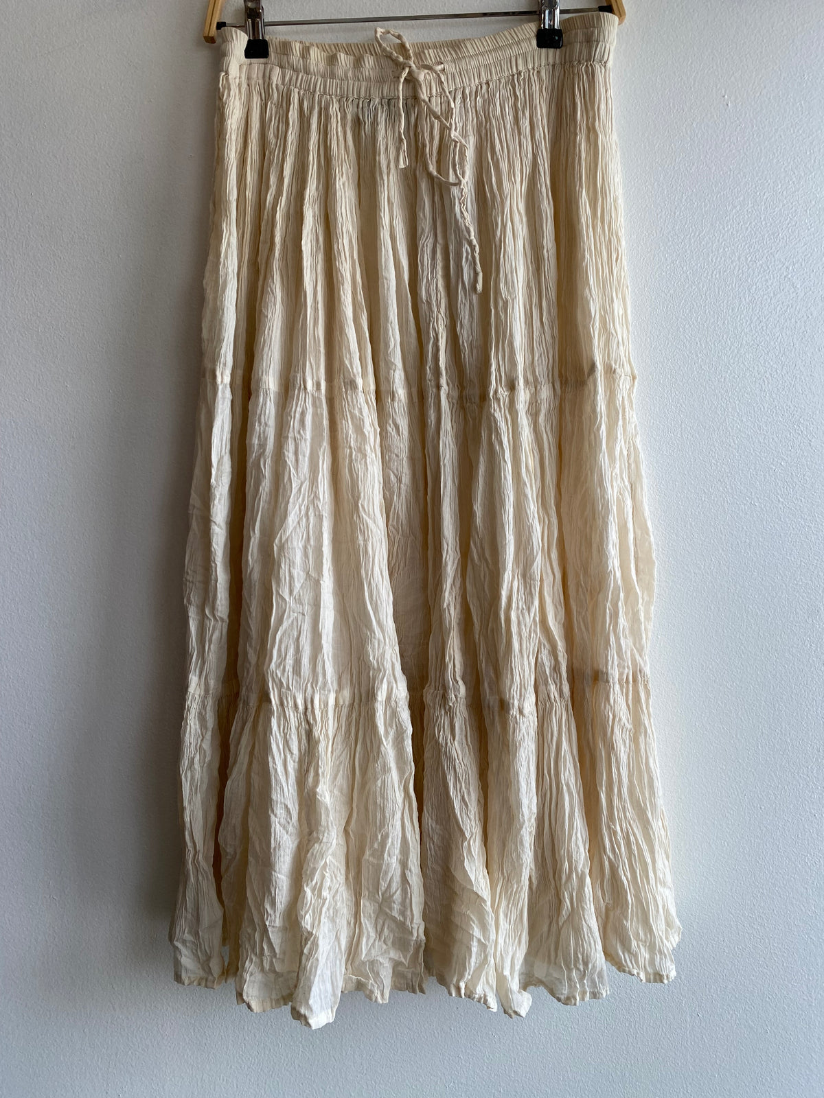Vintage 90's Boho Cream Maxi Skirt