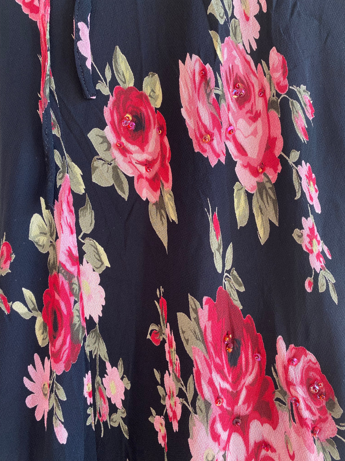 Vintage 90's CDC Black Floral Maxi Dress