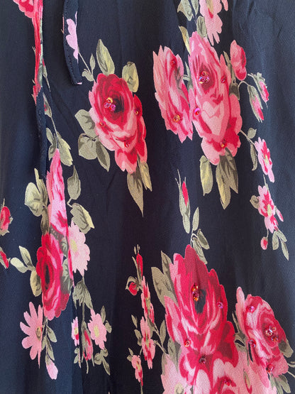 Vintage 90's CDC Black Floral Maxi Dress