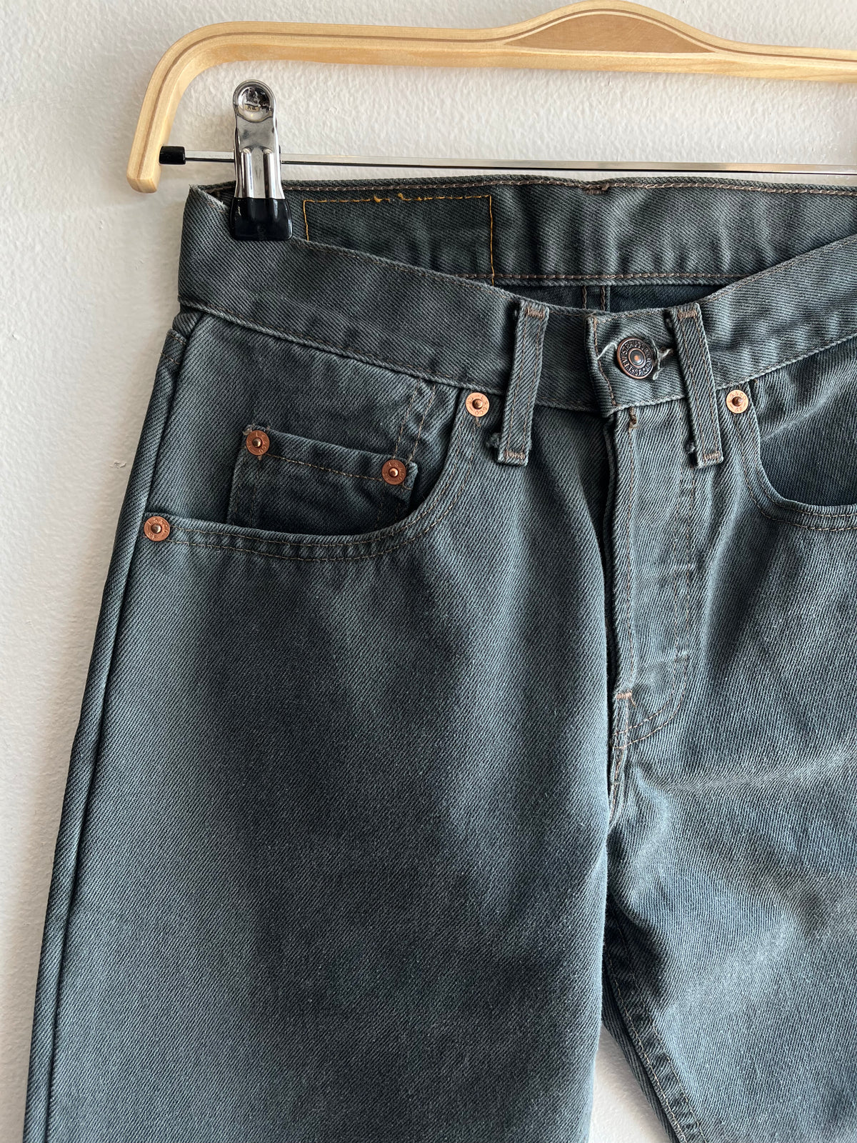 Vintage 1990’s Levi’s 614 Green Grey Denim Jeans
